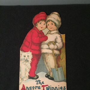 1919 “The Angora Twinnies&quot; - 1919 Die Cut  Childrens Book - Very Good Condition - Antique Book