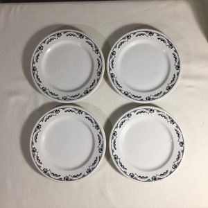 Vintage Syracuse China Restaurant Ware - Mid Century Restaurant China with Dark Blue Trim - O. P. Company - 1-Z