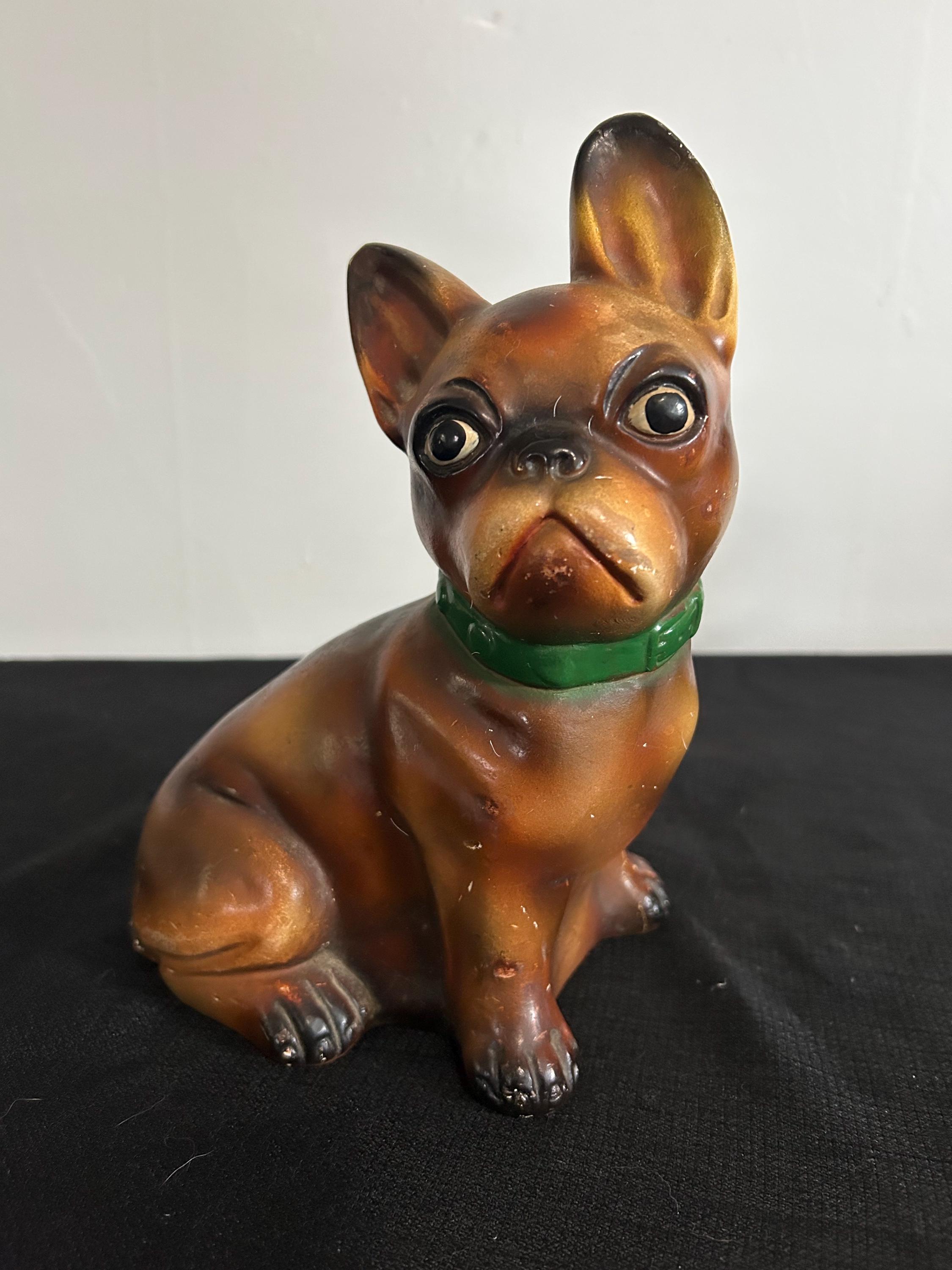 Y*O様 Vintage Chalkware Bulldog Vintage Chalkware Bulldog - French Bulldog Chalkware Figurine - 10