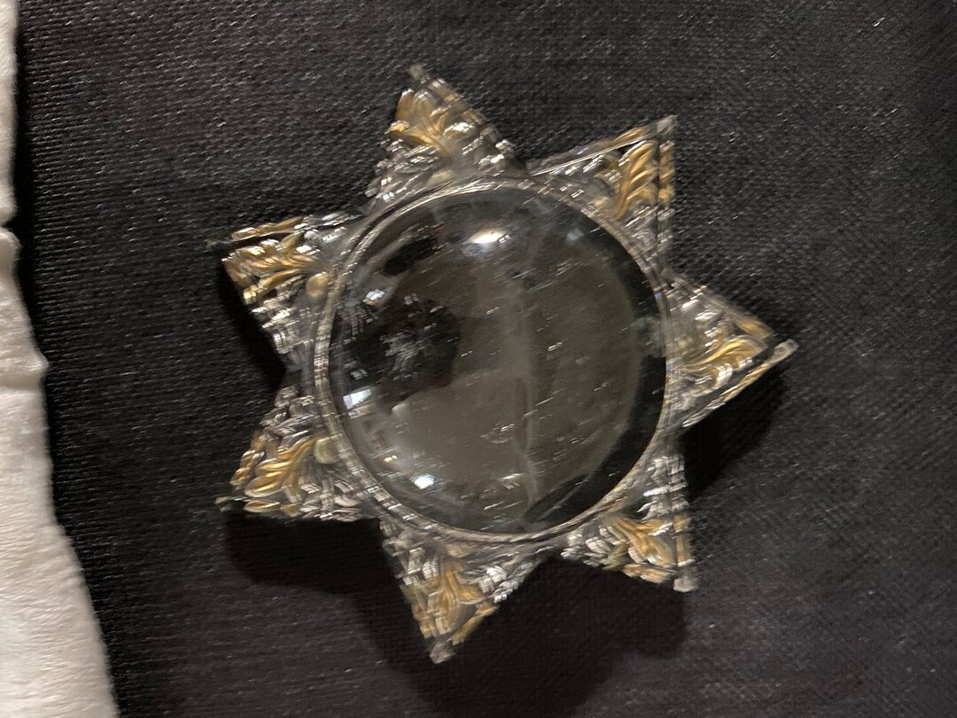 Victorian Needlepoint Magnifying Glass Six Point Star Etsy