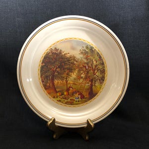 Corning Corner Stone Currier and Ives - Apple Picking Decor Plate - Corell Collectible Currier and Ives