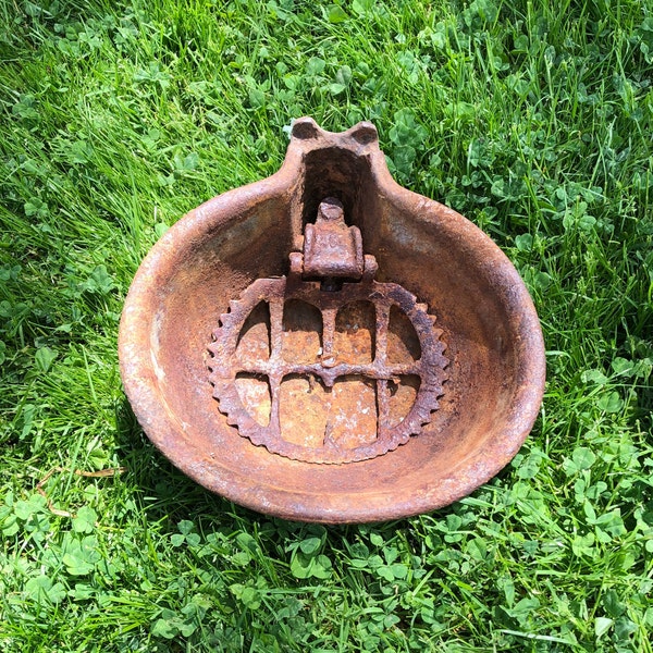 Antique Cattle Watering Bowl - Jamesway 347 Cattle Waterer - Cast Iron Farm Waterer Bowl - Livestock Watering Bowl - Jamesway