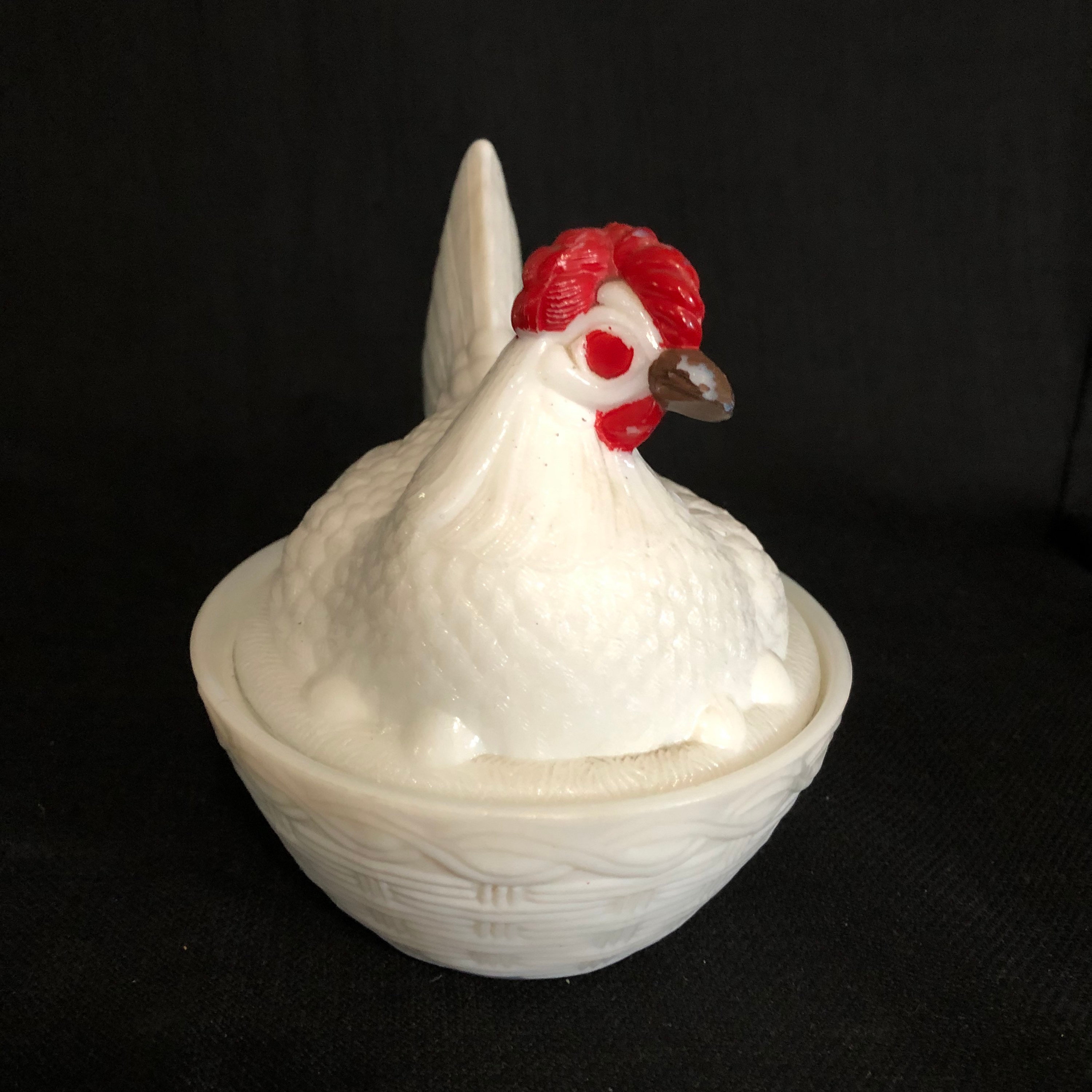 Vintage Hen on Nest Milk Glass Candy Dish with Lid Etsy