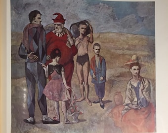 Vintage Picasso Print "Family of Saltambiques" by Pablo Picasso - 1905 - Portrait of Prints of Picasso 1950 - 8"x8" Print
