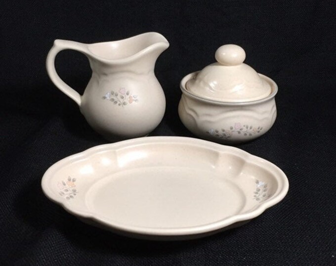 Vintage Pfaltzgraff Remembrance Creamer Sugar Bowl Oval Etsy