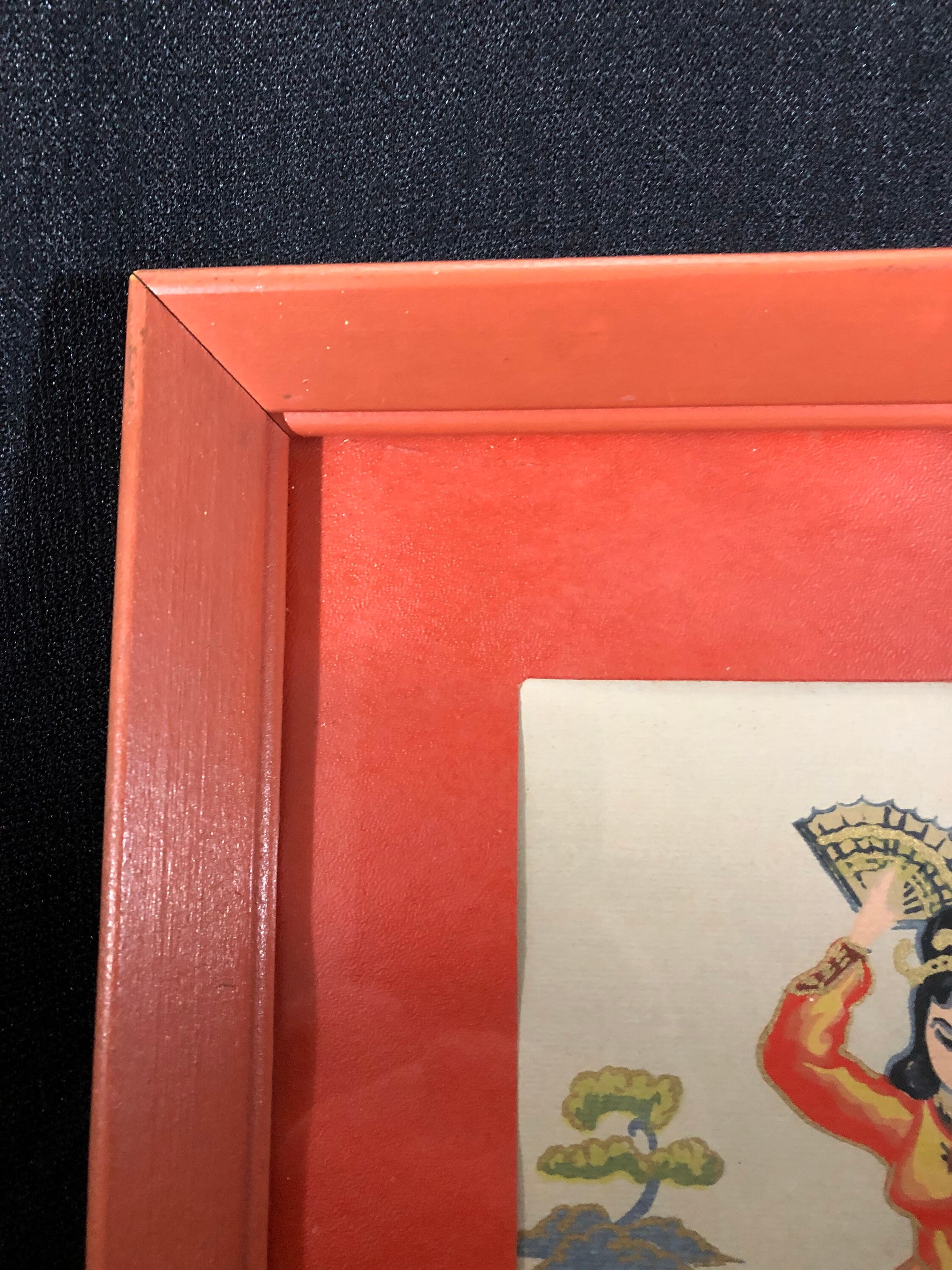 Vintage Lambert Framed Print - Oriental Print - Orange