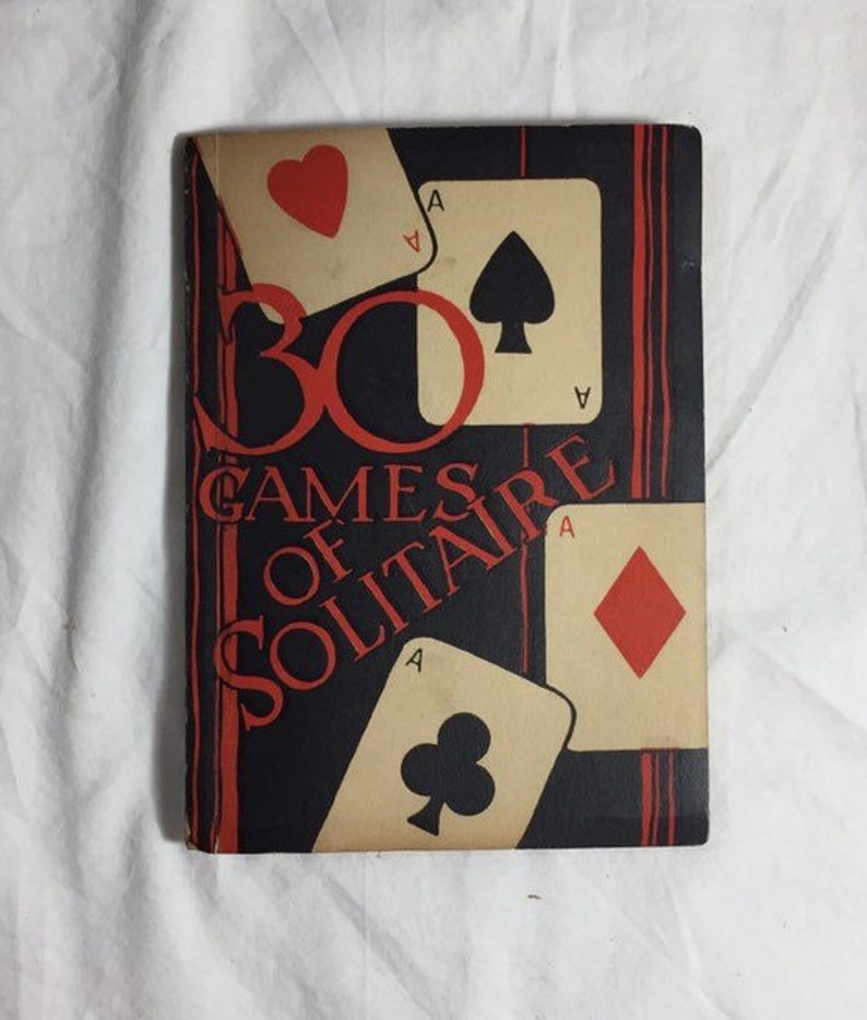 Vintage Solitaire Game Book 30 Games of Etsy