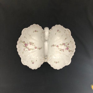 Antique KPM Porcelain Divided Dish w/Handle - Early 1900s Divided Candy Dish - KPM