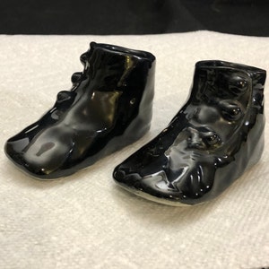 Antique Ceramic Baby Patent Leather Shoes - Shiny Black Baby Shoes