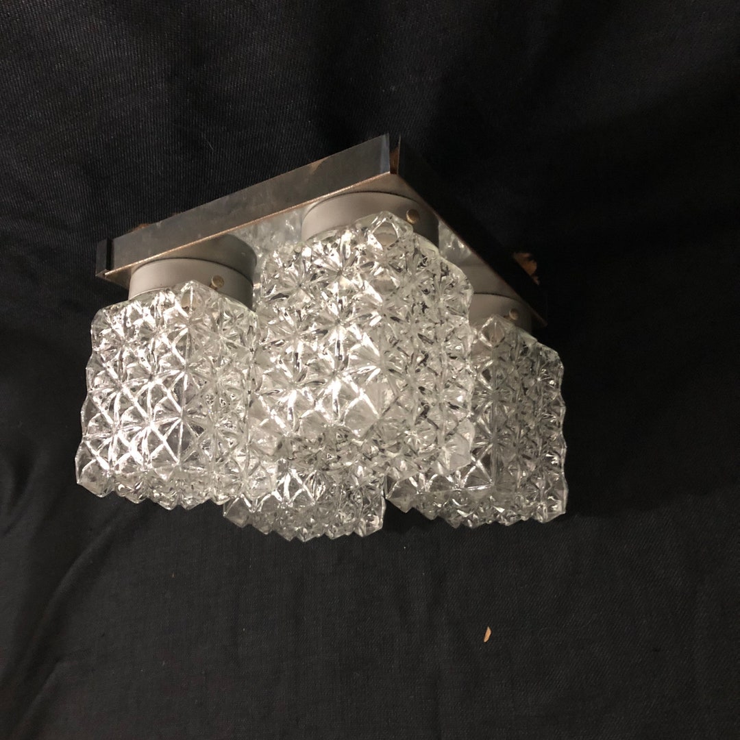 Vintage Vanity Lights Retro Ceiling or Wall Mount 4 Bulb Light Vintage