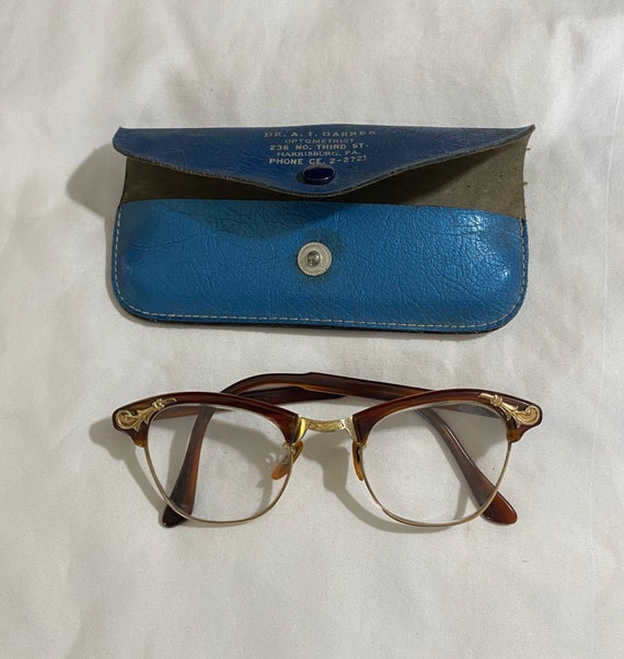 Vintage Ladies Eye Glasses w/Case - 1940s-1950s Ey