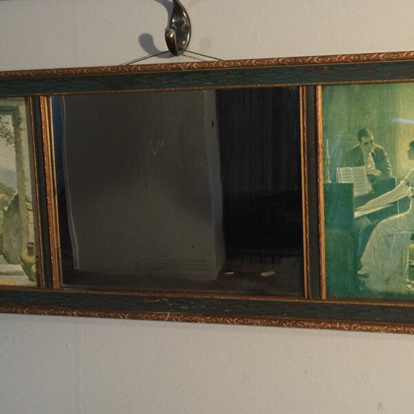 Victorian Yard Long Triptych Prints and Mirror