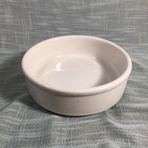 Vintage White Porcelain Stoneware Bowl - White Serving Bowl with X Marking on Bottom Side.