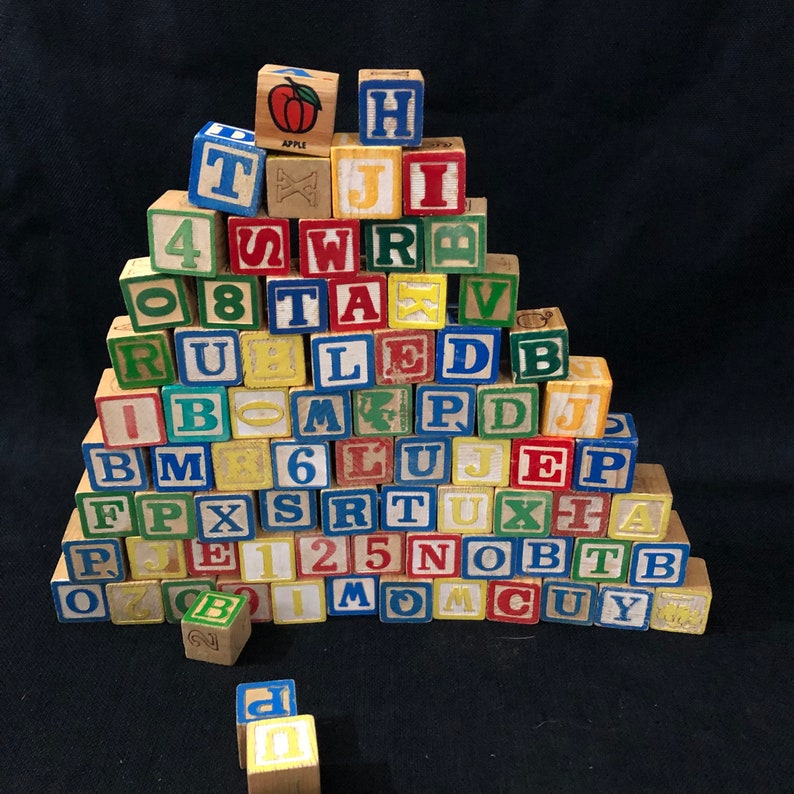 Vintage Wooden Blocks in Vintage Handy Andy Tool Box 93 Etsy