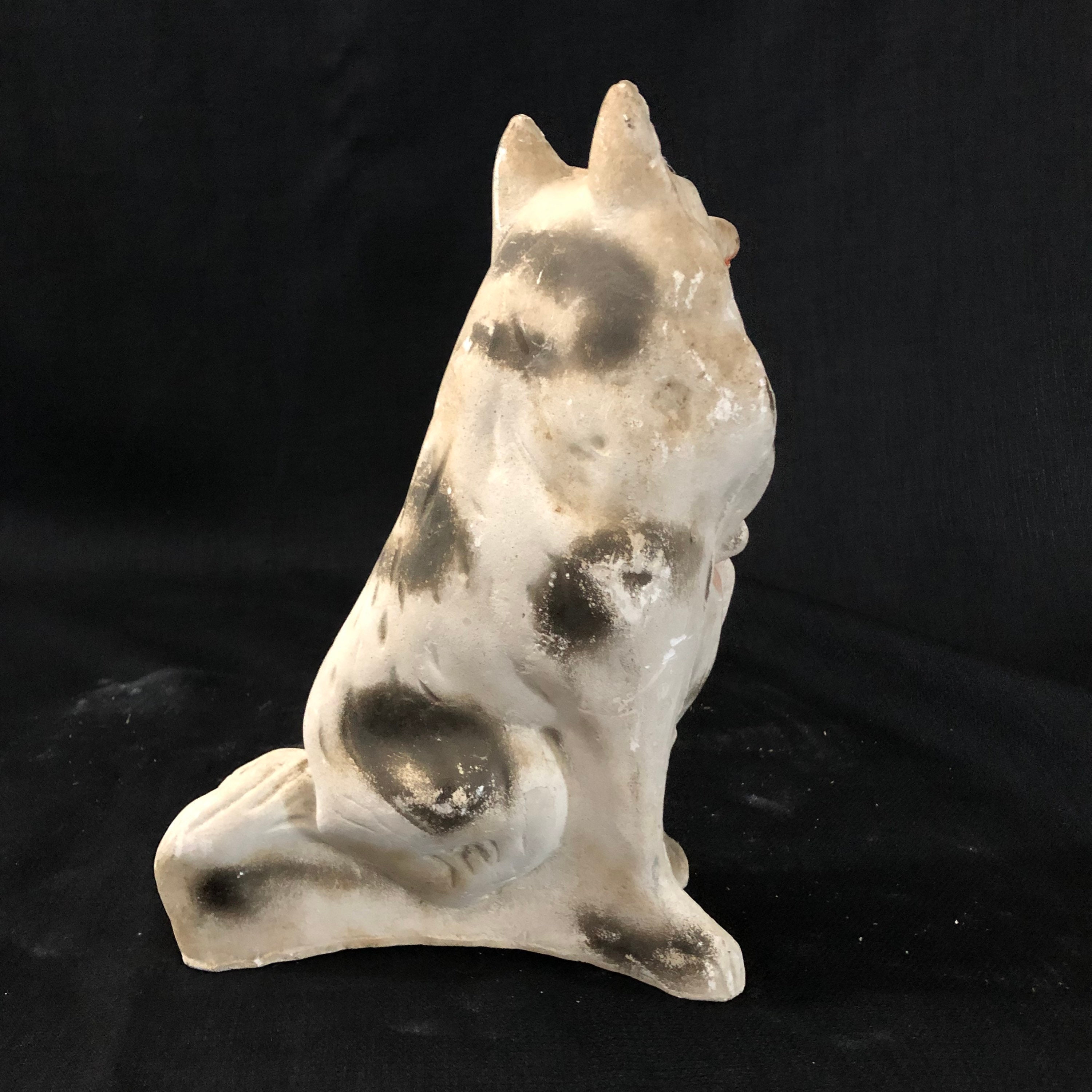 Old Chalkware Collie Dog - 1940s Lassie Carnival Prize Chalkware