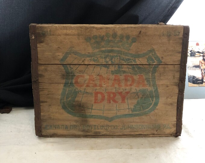 Vintage Canada Dry Wooden Crate Antique Advertising Bottle Etsy