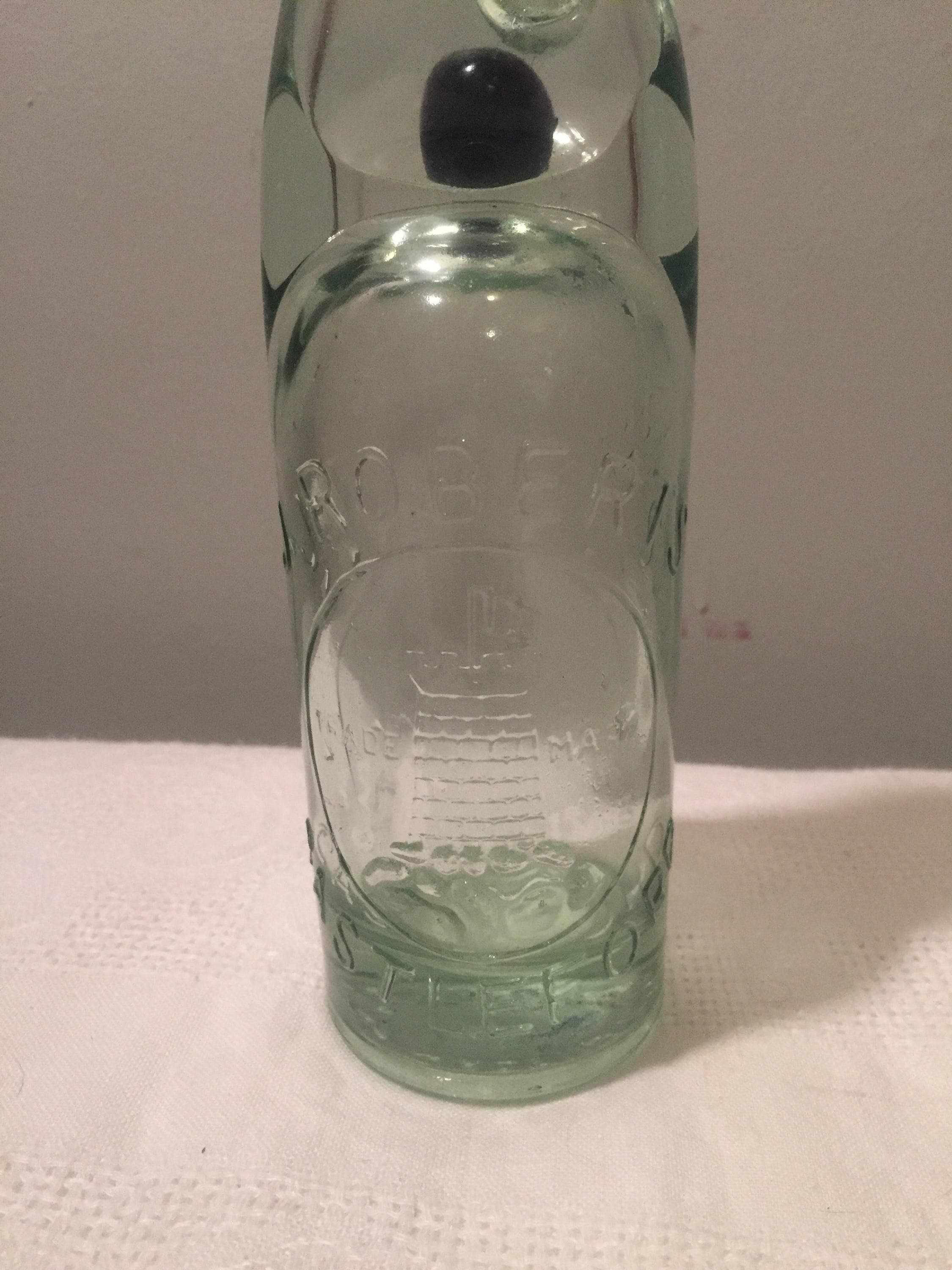 J. Roberts Castleford Codd Bottle With Blue Marble and Seal Etsy