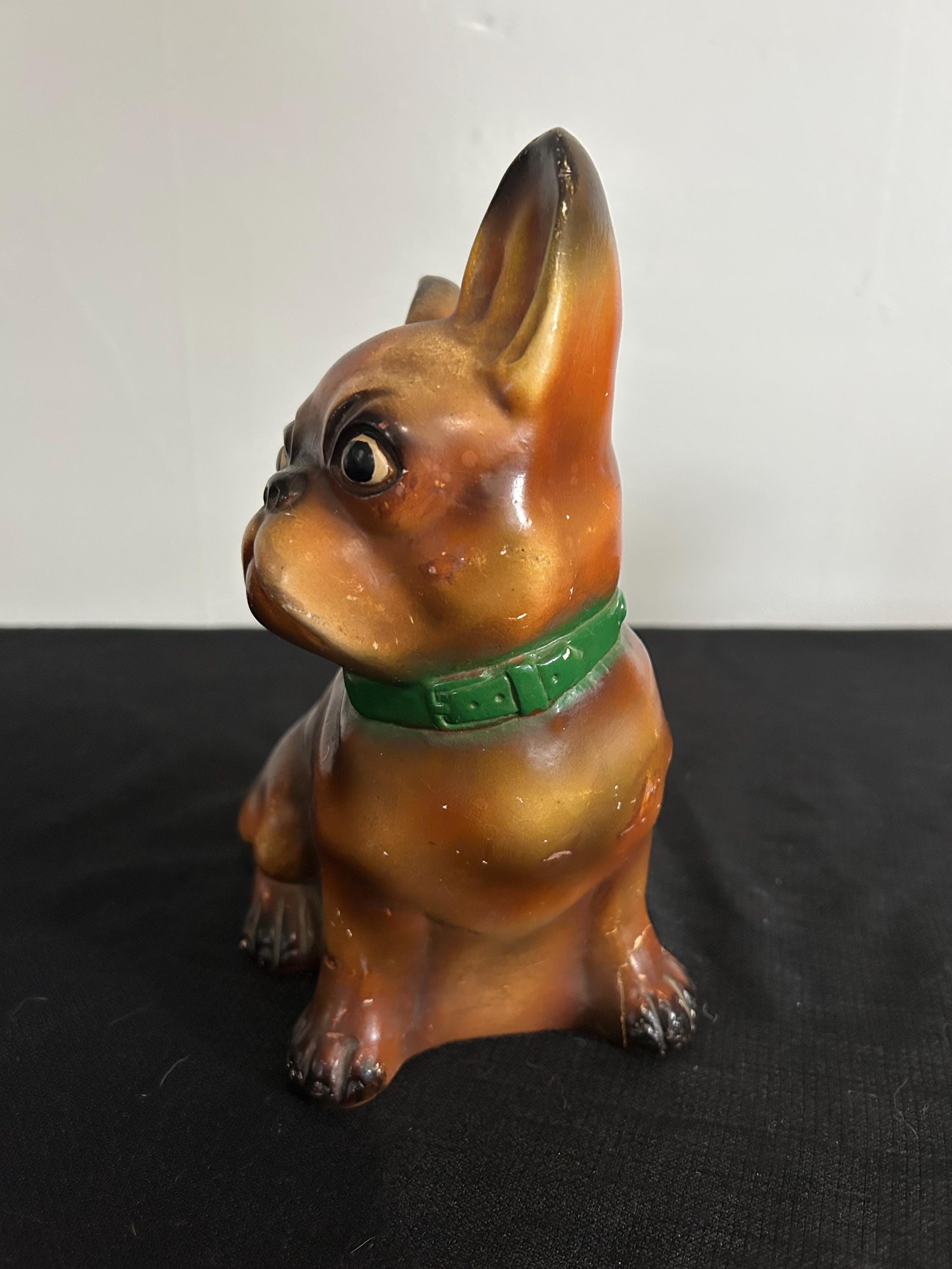 Vintage Chalkware Bulldog - French Bulldog Chalkware Figurine - 10