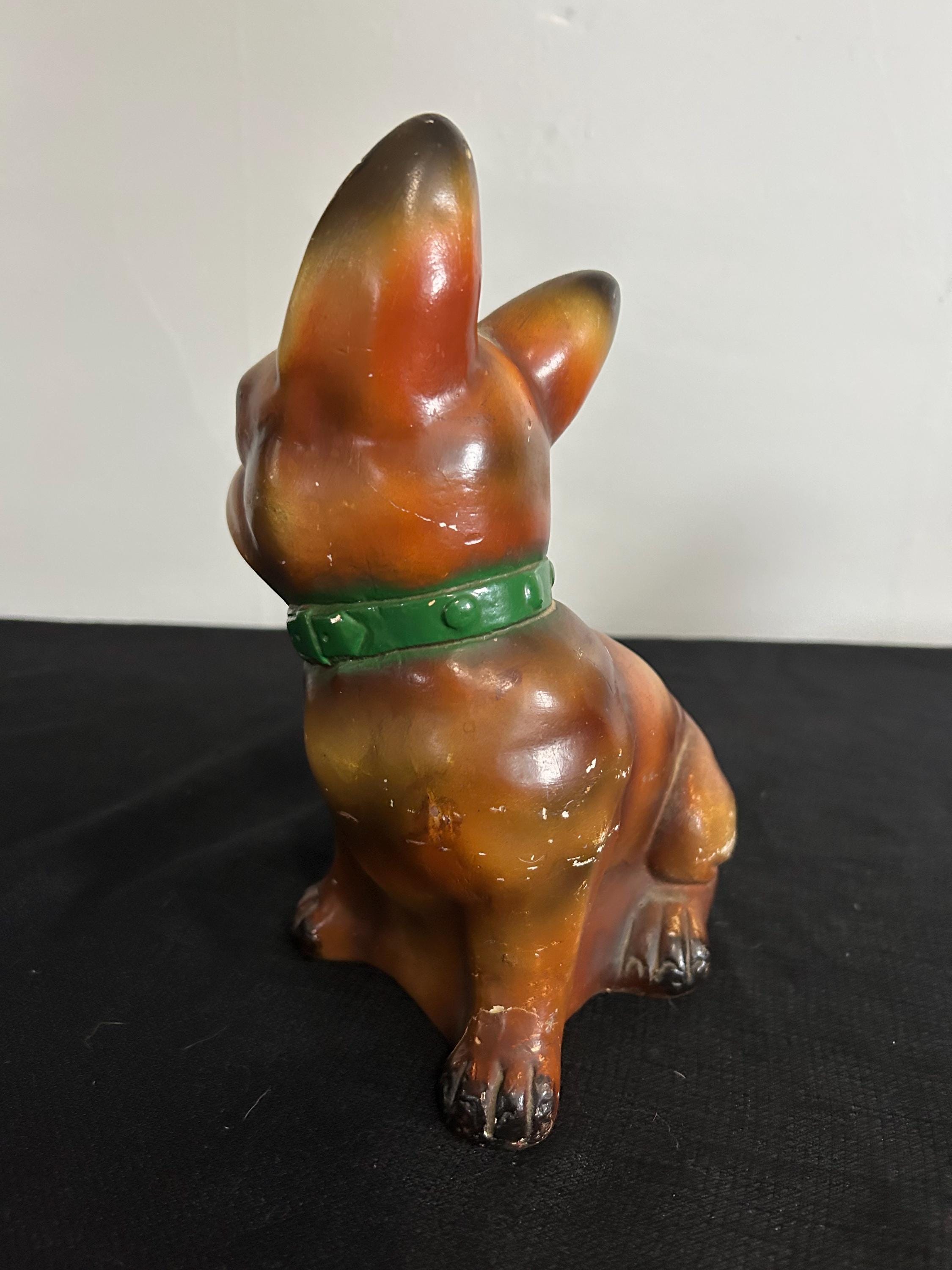 Vintage Chalkware Bulldog - French Bulldog Chalkware Figurine - 10