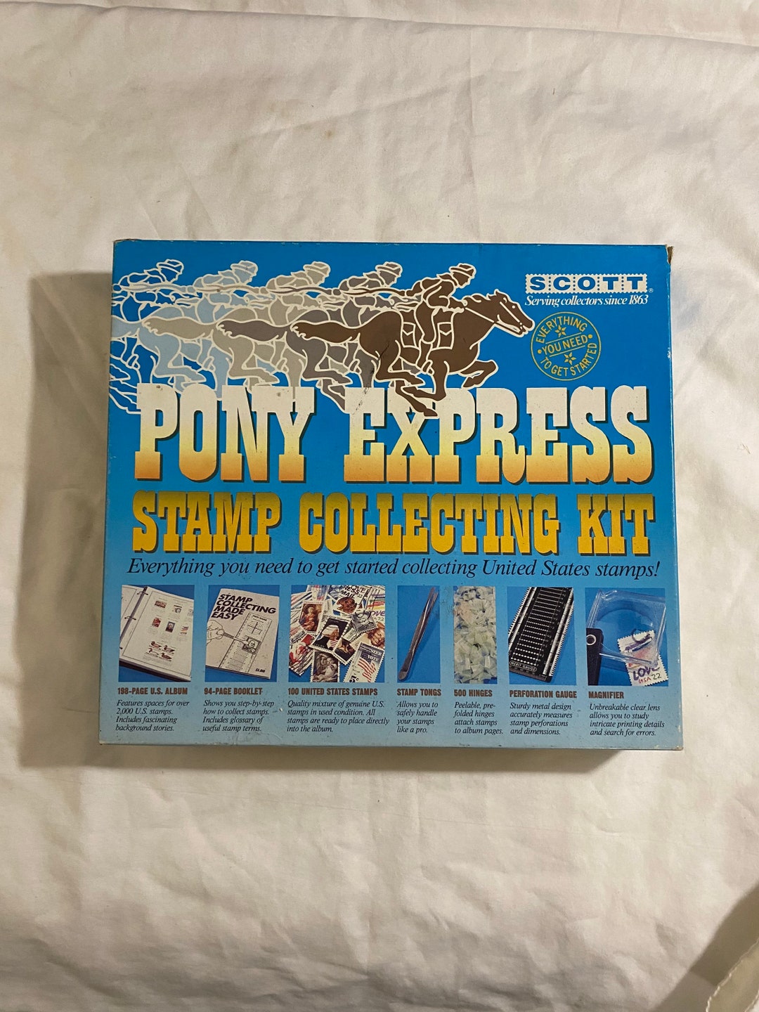 Vintage Scott Pony Express Stamp Collecting Kit 1980s Stamp Collecting