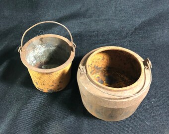 Antique 2 Part Melting Pot with 2 Handles - Early 1900's Smelting Pot - Cast Iron Smelting Pot