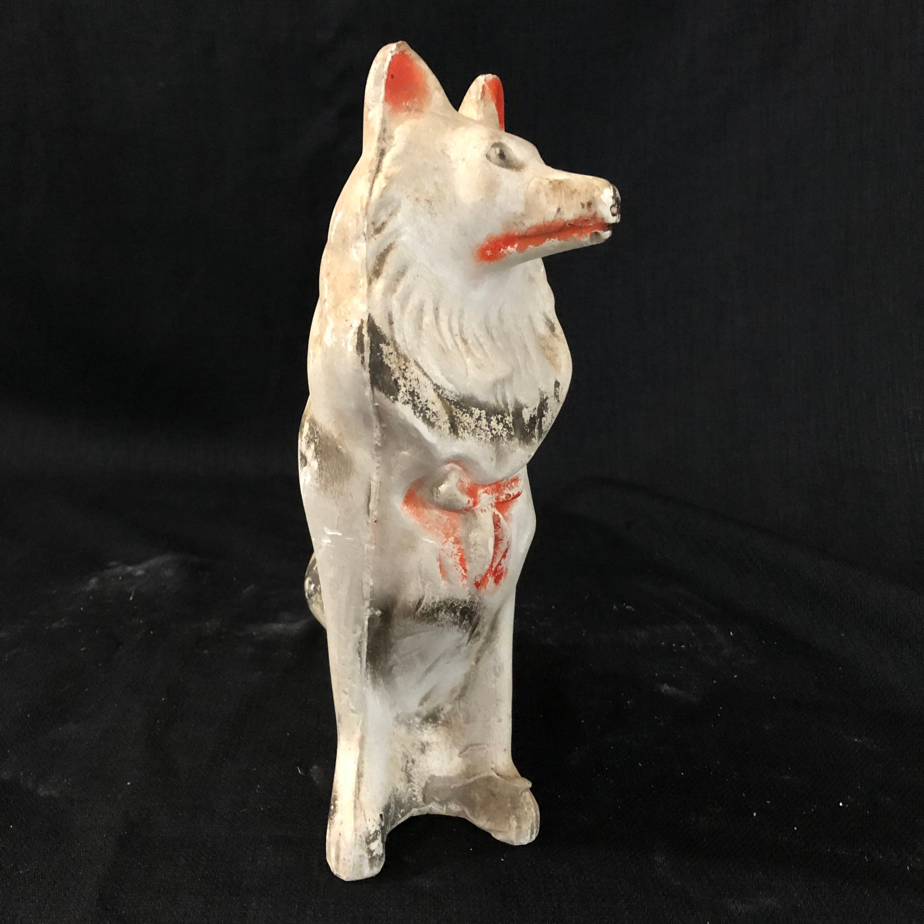 Old Chalkware Collie Dog - 1940s Lassie Carnival Prize Chalkware