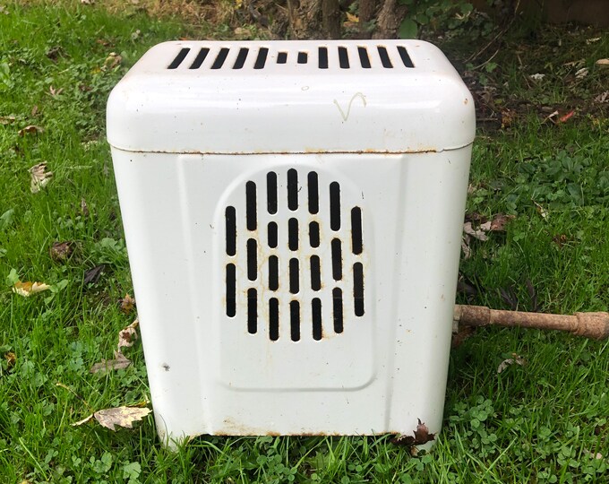 Antique Enamel TEMCO Gas Space Heater White Porcelain Gas Heater 15 Gas