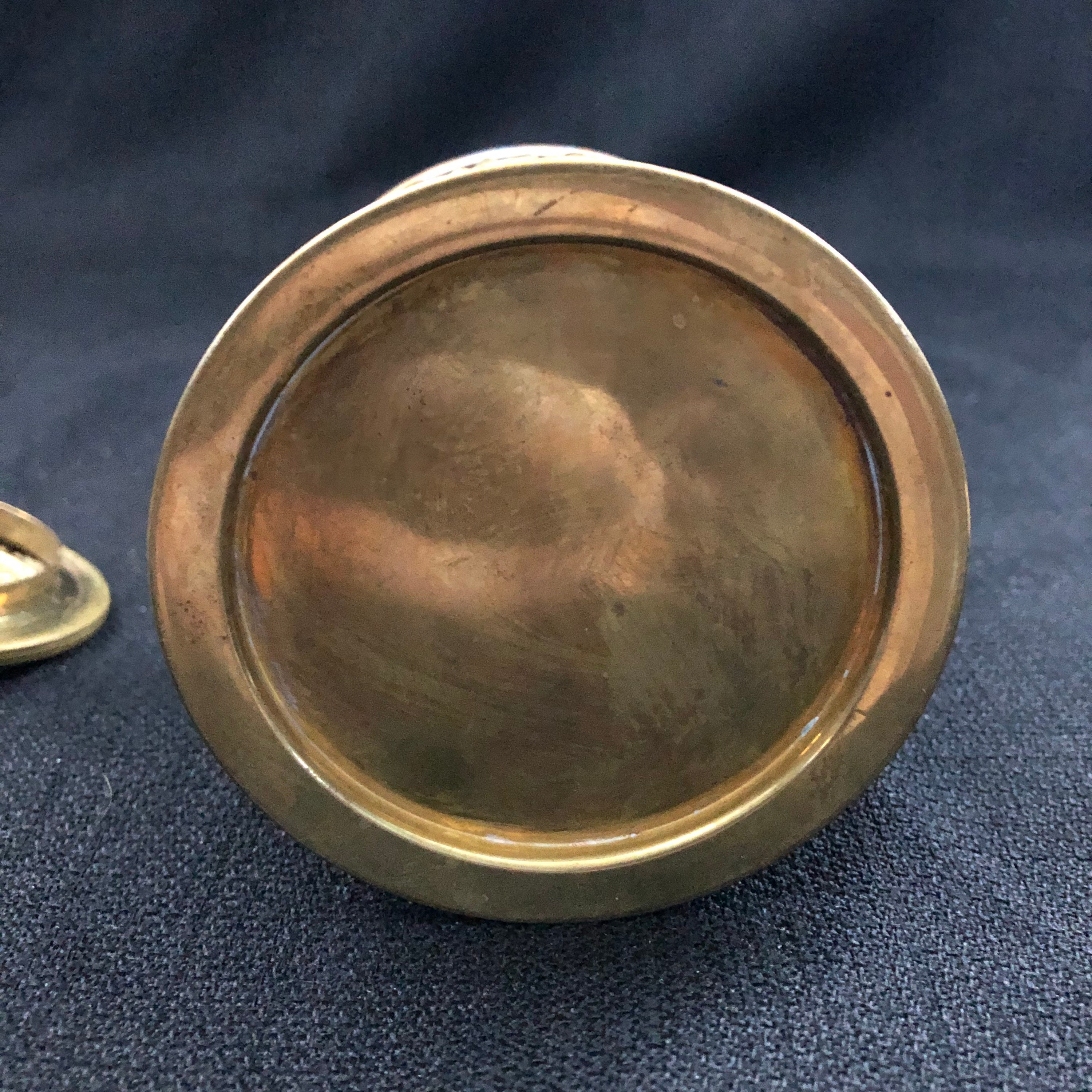 Beautiful Antique Brass Mug With Jewel Lid Old Brass Mug Etsy