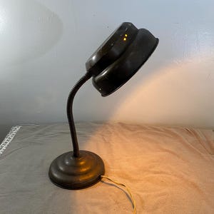 Antique Gooseneck Lamp - Old Workshop Gooseneck Lamp - Metal Work Table Lamp - Industrial Art Deco Metal Gooseneck Lamp