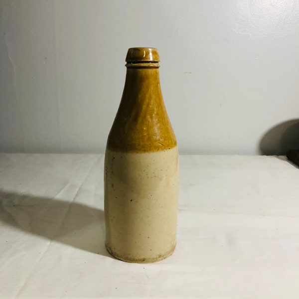 Antique Stoneware Ginger Beer Bottle - Stoneware Bottle - Antique Beer Bottle