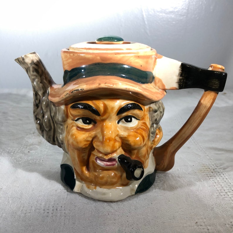 Collectible Antique Shafford Teapot Man with Cigar Small Hand Painted