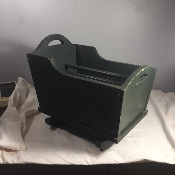 Vintage Wooden Magazine Rack - Mid Century Cradle Style Magazine