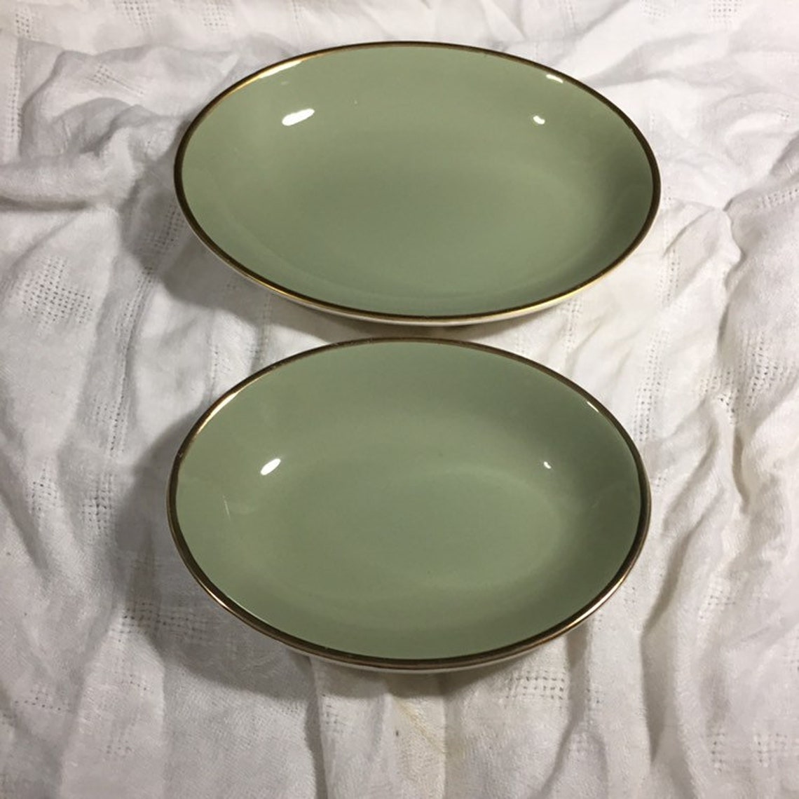 Vintage TST Chateau Buffet Serving Bowls Sage Green and Gold Etsy