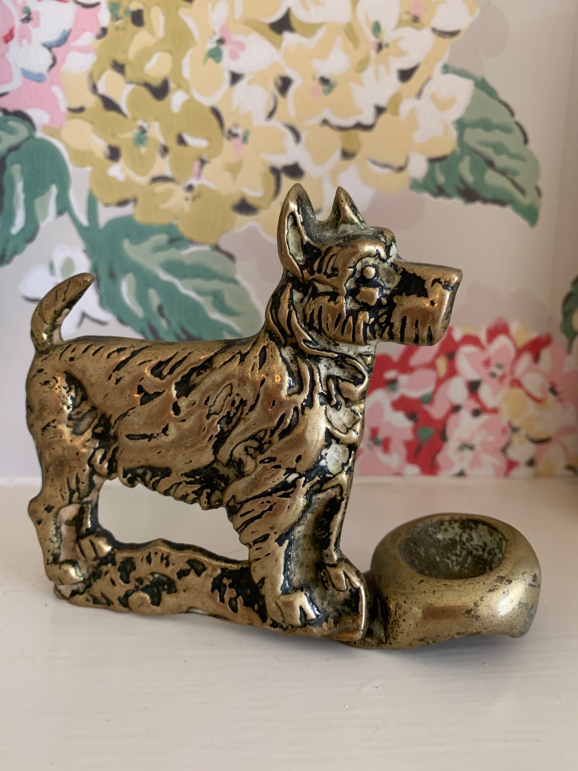 Vintage brass Scottie dog holder Etsy