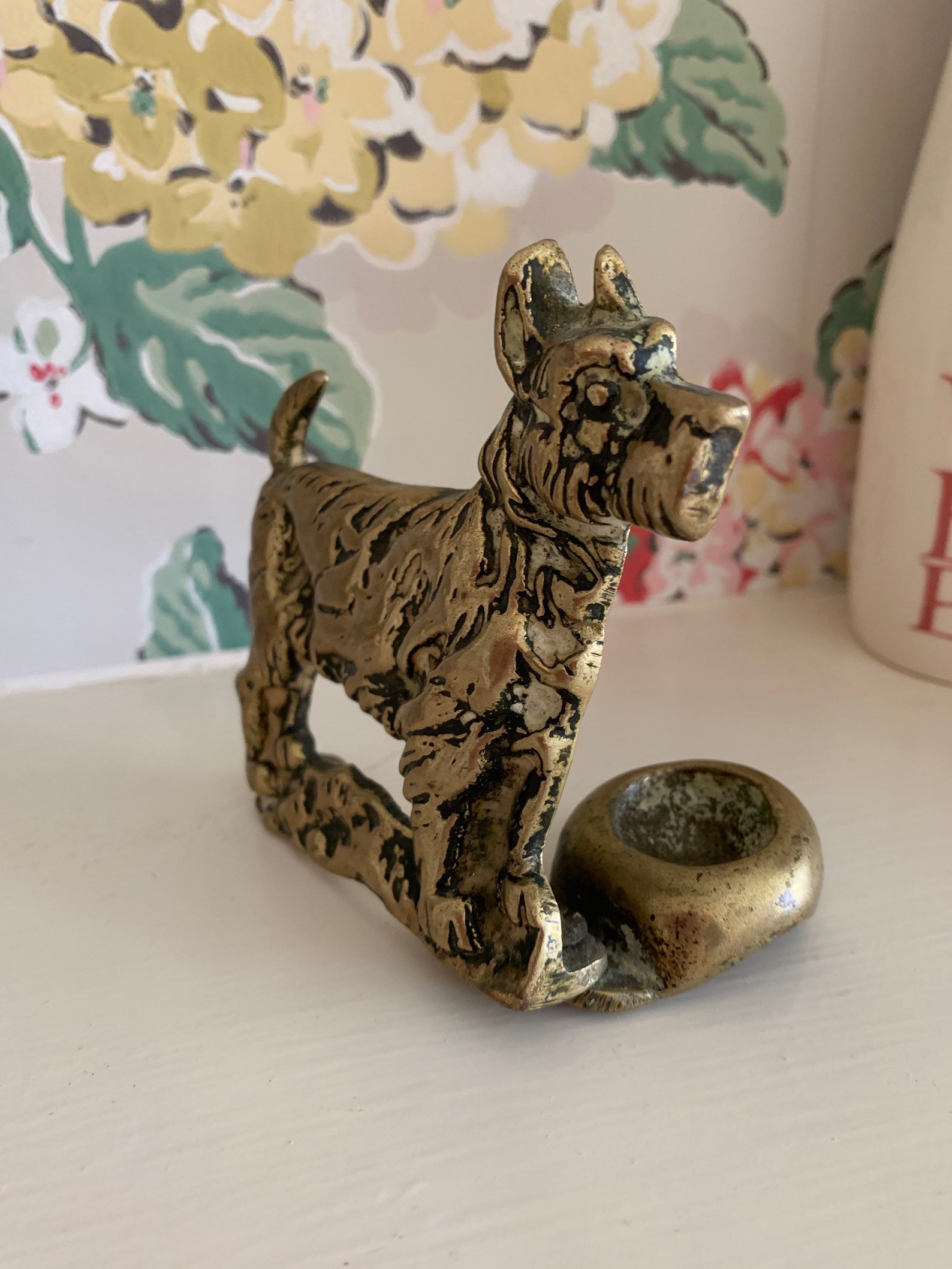 Vintage brass Scottie dog holder Etsy