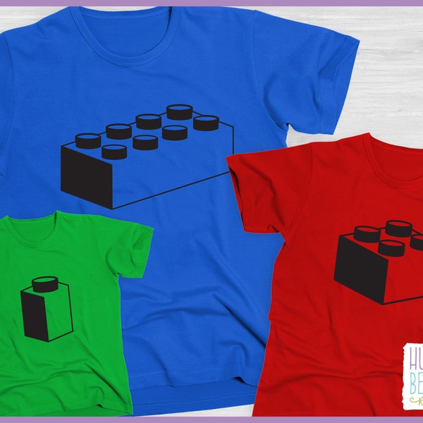 Building Blocks Father's Day Matching Family Shirt Set Adult and Child Tees