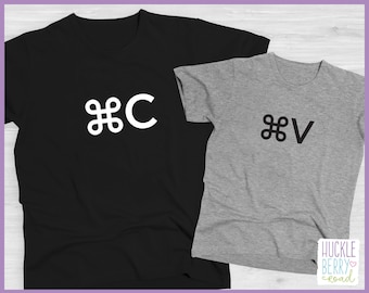 Copy Paste Mac Keyboard Command + C and Command + V Father's Day Matching Shirts