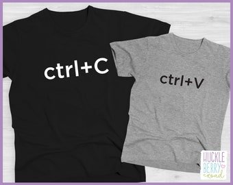 Copy Paste PC Keyboard CTRL + C and CTRL + V Father's Day Matching Shirt Set