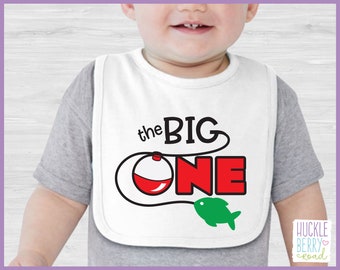 The Big One Fishing First Birthday Smash Cake Bib