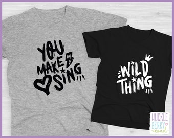 Wild Thing / Ensemble t-shirt familial assorti You Make My Heart Sing | Raising Wild Things T-shirts | Ensemble chemise cadeau pour la fête des mères