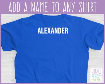 Personnalisez n'importe quelle chemise avec votre nom ou un texte personnalisé ! (Nécessite l'achat d'un modèle de chemise)