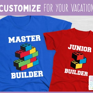 Demo Expert OR Master Builder OR Clean Up Crew Building Blocks Birthday Shirt / Child or Toddler Tee Shirt Sizes Available image 2