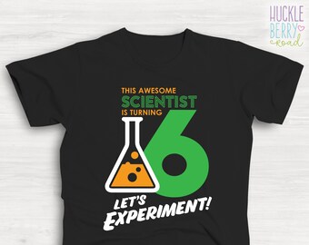 Chemise anniversaire scientifique T-shirt enfant ou tout-petit savant fou Fête d'anniversaire scientifique Chemise expérience scientifique