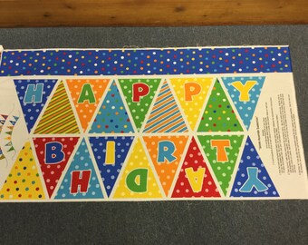 happy birthday banner fabric