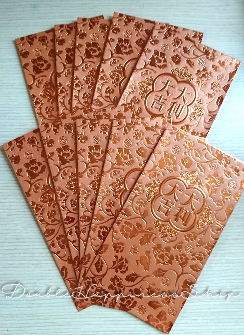 Beautiful Tall Bronze Golden Red Packet / Red Envelope / Money | Etsy