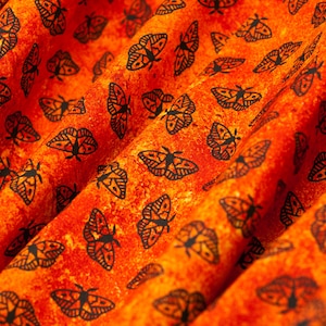 Moths cotton fabric print | Hand screen printed textile | 100% cotton quilting fabric