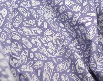 Quartz Crystals cotton fabric print | Hand screen printed textile | 100% cotton quilting fabric