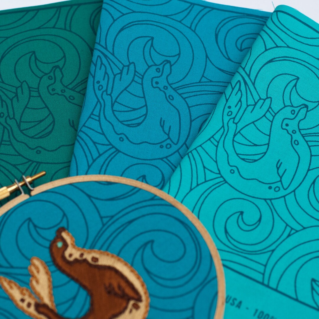 Selkie Seal Fabric Art Print for Embroidery Sewing Craft Etsy