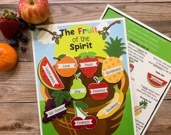 Frucht des Geistes, Homeschool druckbare, Bibelstudie für Kinder, christliche Kinder, Bibelvers, Sonntagsschule, Bibelspiel, Vorschule