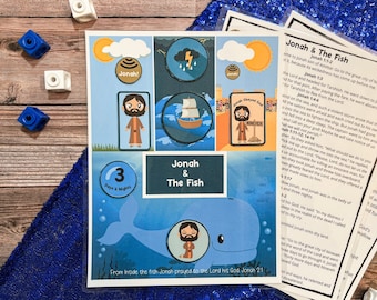 Jonah and the Whale Bible Story Activity, Homeschool Printable (PDF)